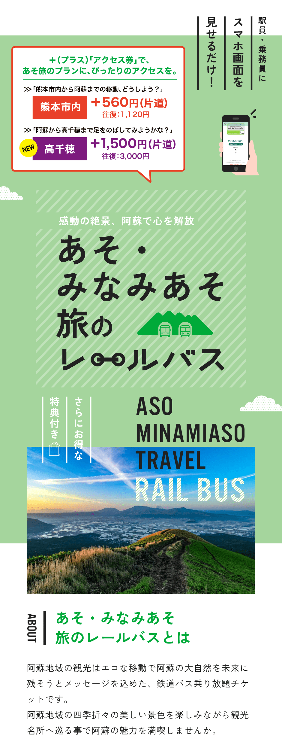 あそ・みなみあそ旅のレールバス