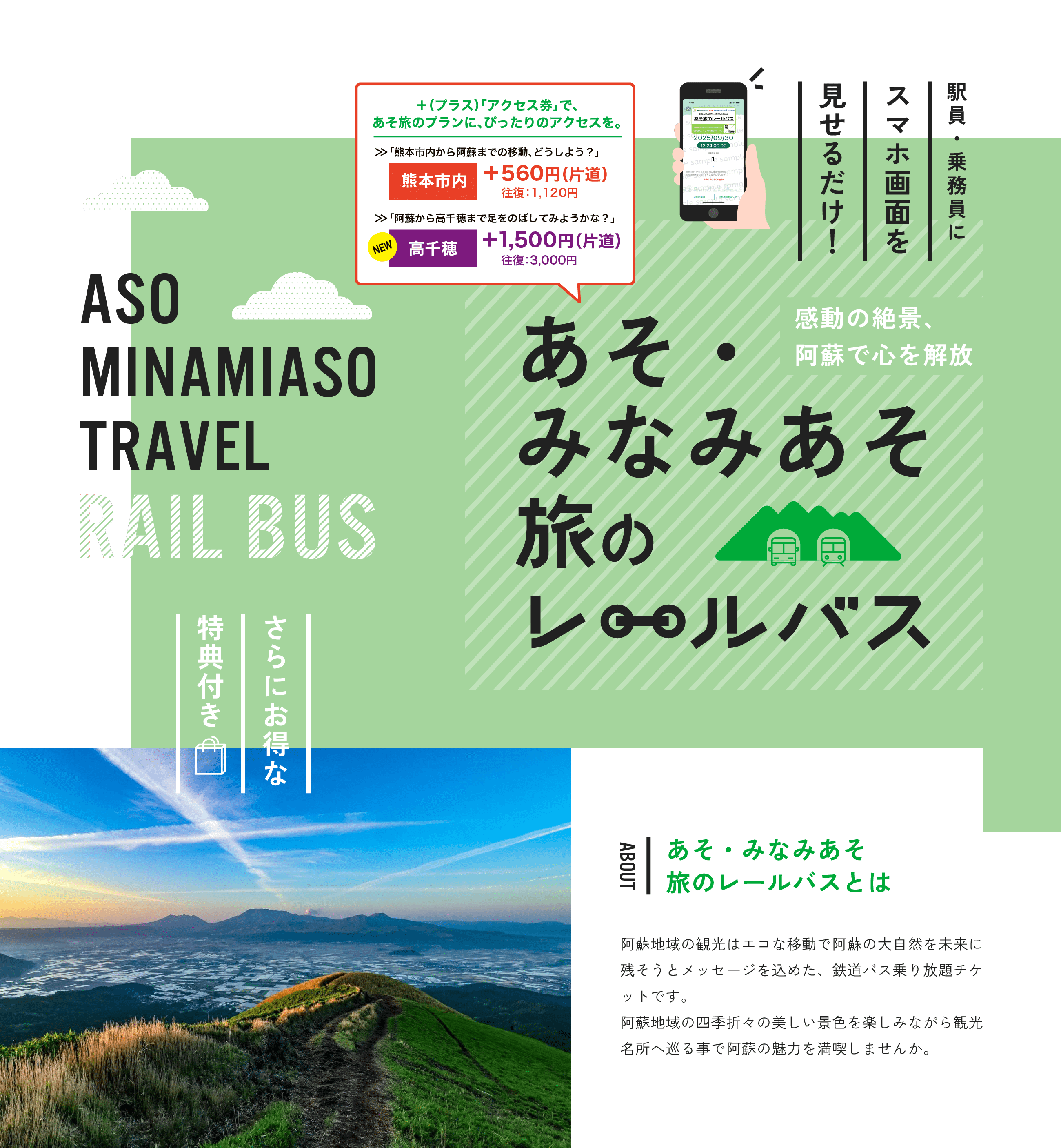 あそ・みなみあそ旅のレールバス